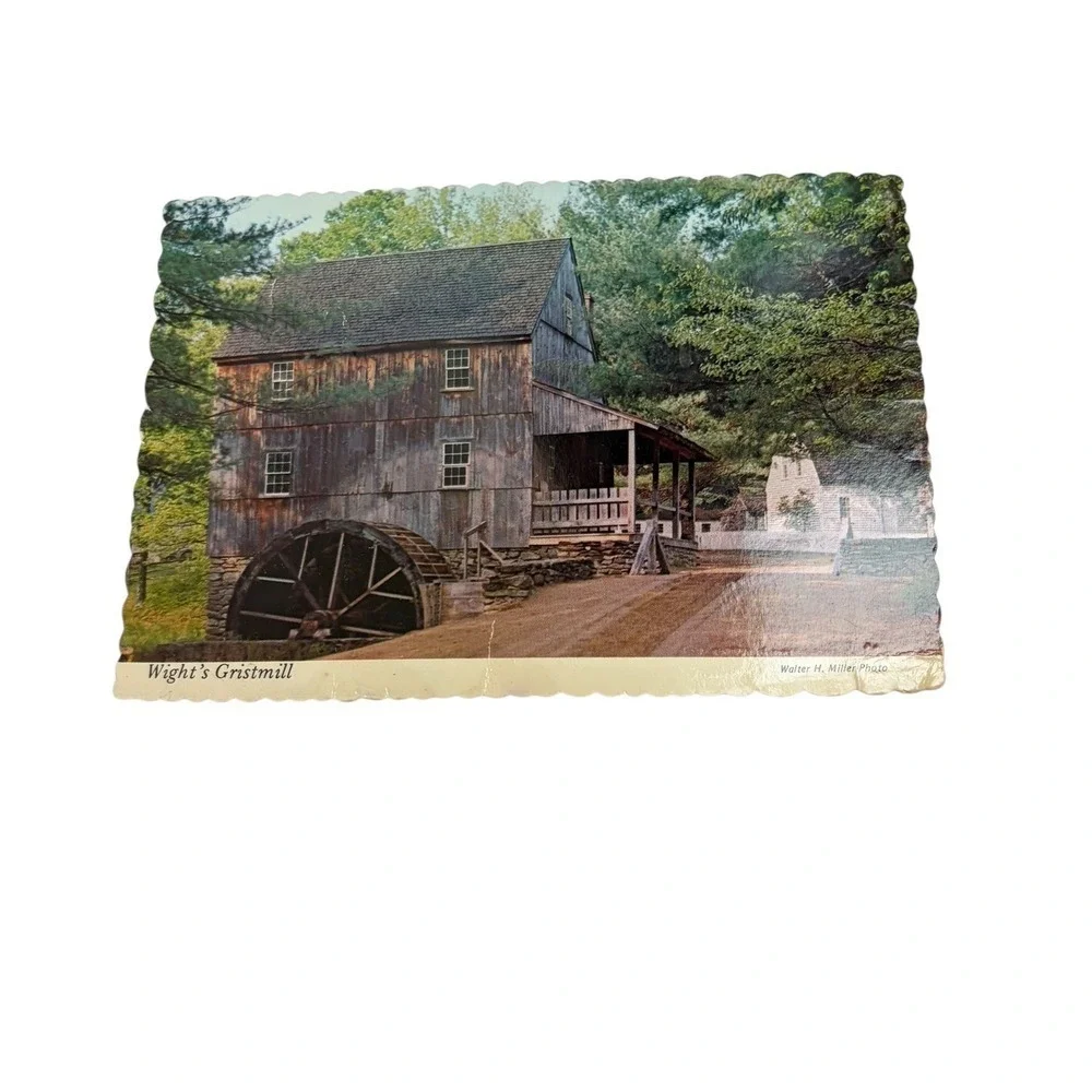 Vintage Wight's Gristmill Old Sturbridge Village MA Postcard Walter H Miller